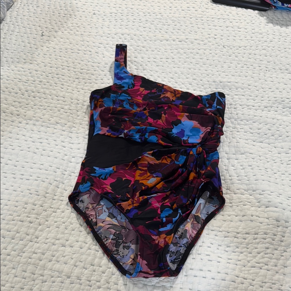Miraclesuit Floral One-Shoulder Swimsuit